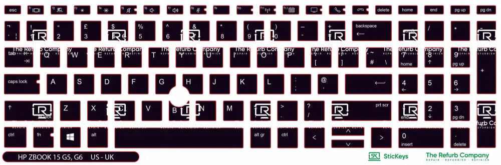 SticKeys® for HP Zbook 15 G5, G6 /  17 G5, G6
