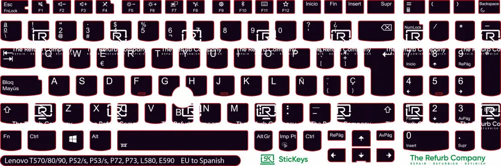 SticKeys® for Lenovo Thinkpad P52, P52s / P53, P53S / P72 / P73 / T570 / T580 / T590