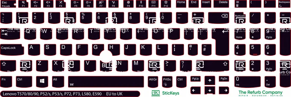 SticKeys® for Lenovo Thinkpad P52, P52s / P53, P53S / P72 / P73 / T570 / T580 / T590