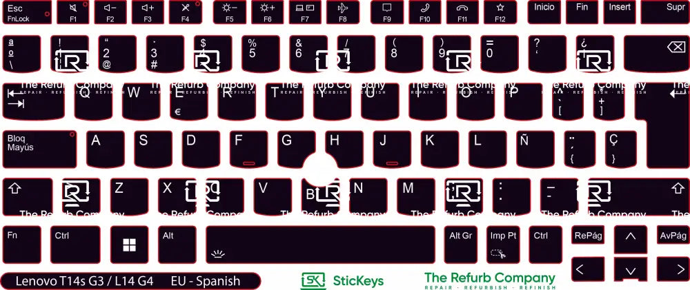 SticKeys® for Lenovo Thinkpad T14 G3, G4 / T14S G3, G4 / L14 G3, G4 / P14S G3