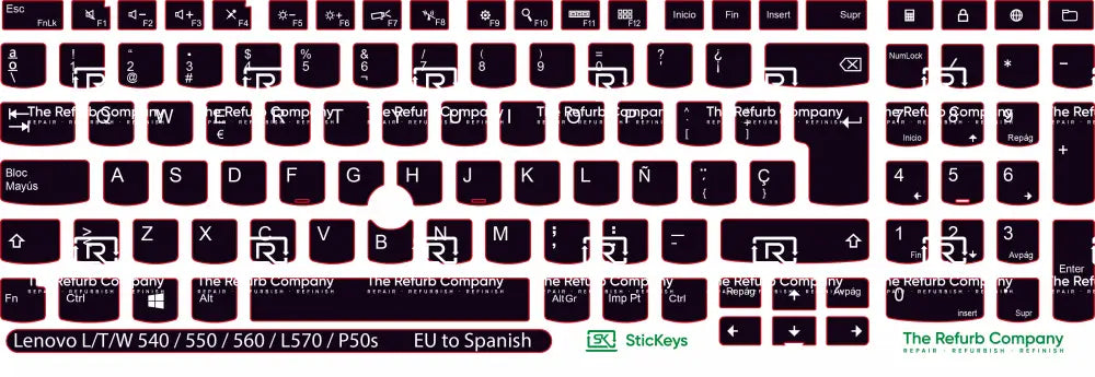 SticKeys® for Lenovo Thinkpad L570 / P50s / T540 / T550 / T560