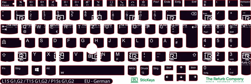 SticKeys® for Lenovo Thinkpad L15 G1, G2 / P15S G1, G2 / T15 G1, G2