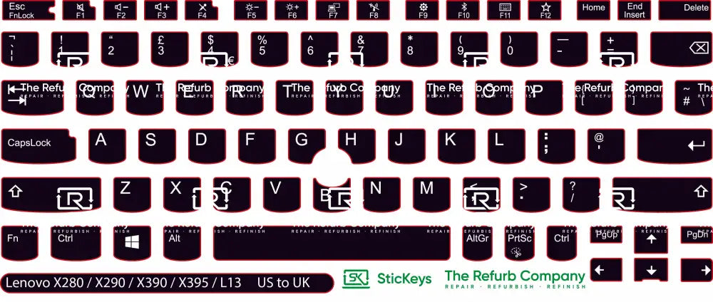 SticKeys® for Lenovo Thinkpad L13 / L13 Yoga / X280 / X390 / X395