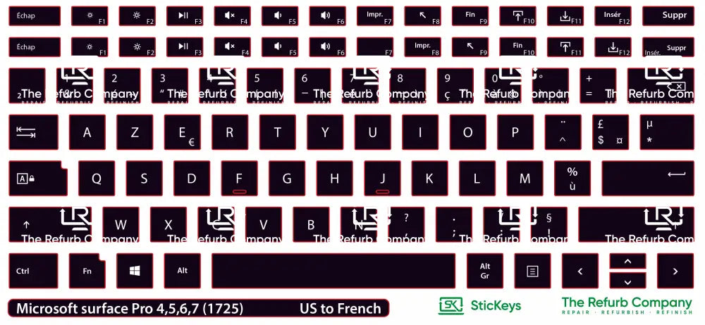 SticKeys® for Microsoft Surface Pro 1725 3, 4, 5, 6, 7