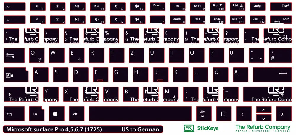 SticKeys® for Microsoft Surface Pro 1725 3, 4, 5, 6, 7