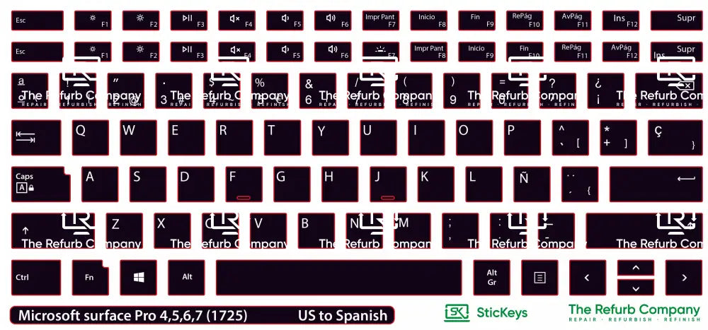 SticKeys® for Microsoft Surface Pro 1725 3, 4, 5, 6, 7