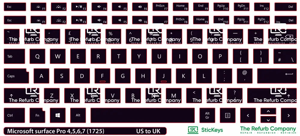 SticKeys® for Microsoft Surface Pro 1725 3, 4, 5, 6, 7