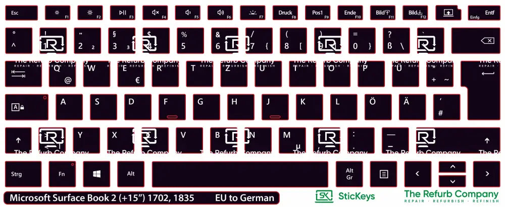 SticKeys® for Microsoft Surface Book 2 (+15") 1703, 1835
