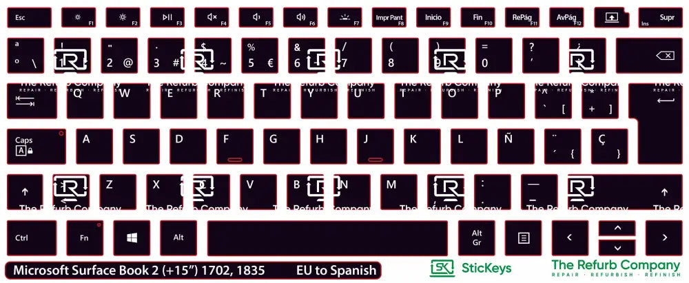 SticKeys® for Microsoft Surface Book 2 (+15") 1703, 1835