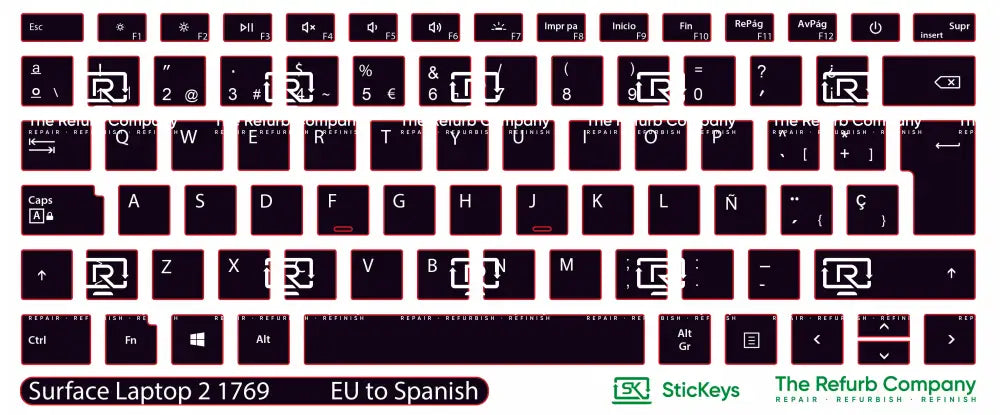 SticKeys® for Microsoft Surface Laptop 2 1769, 1793 Gen1