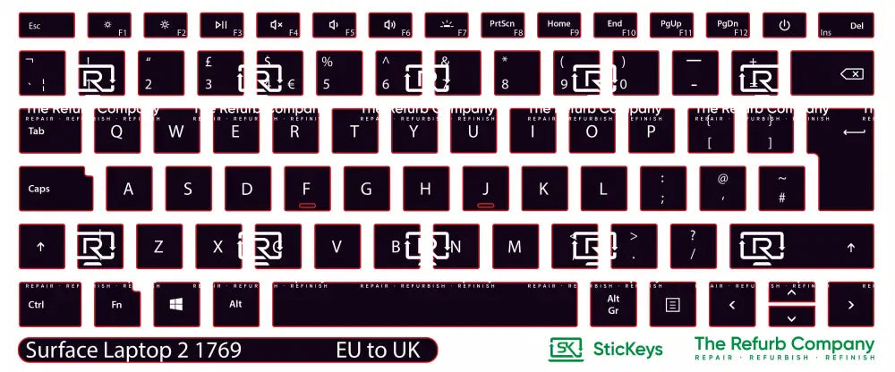 SticKeys® for Microsoft Surface Laptop 2 1769, 1793 Gen1