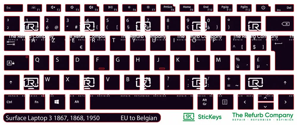 SticKeys® for Microsoft Surface Laptop 3 1867, 1950