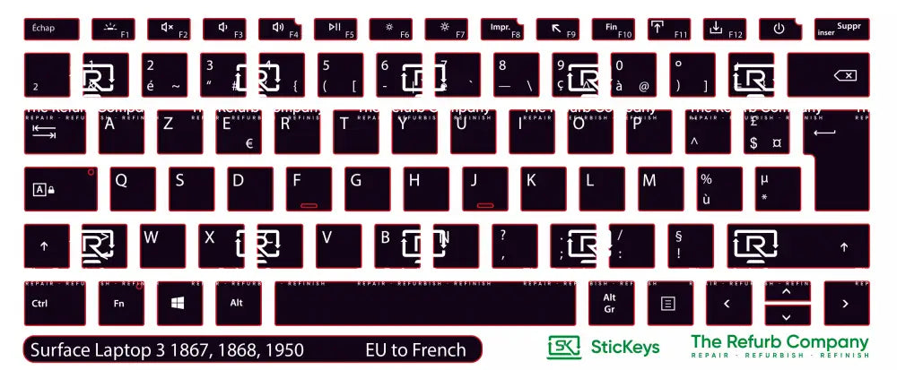 SticKeys® for Microsoft Surface Laptop 3 1867, 1950