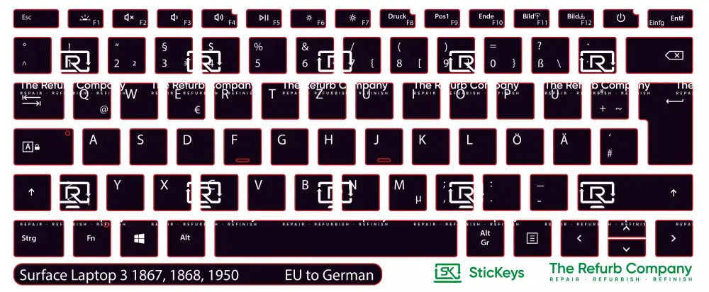 SticKeys® for Microsoft Surface Laptop 3 1867, 1950