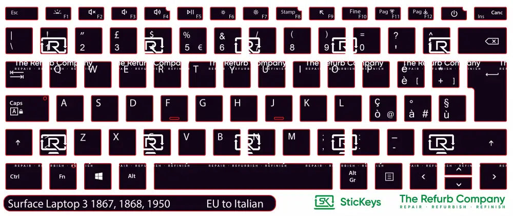 SticKeys® for Microsoft Surface Laptop 3 1867, 1950