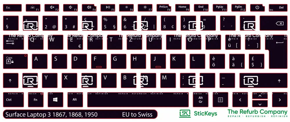 SticKeys® for Microsoft Surface Laptop 3 1867, 1950