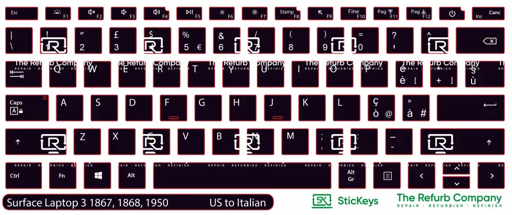 SticKeys® for Microsoft Surface Laptop 3 1867, 1950