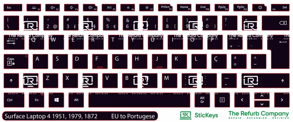 SticKeys® for Microsoft Surface Laptop 4 1951, 1979, 1872