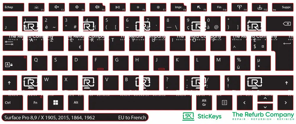 SticKeys® for Microsoft Surface Pro 8, 9, X 1905, X 2015, X 1962