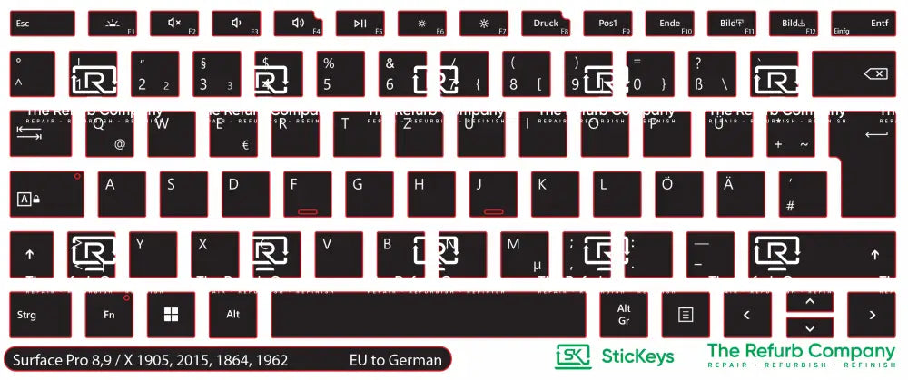 SticKeys® for Microsoft Surface Pro 8, 9, X 1905, X 2015, X 1962