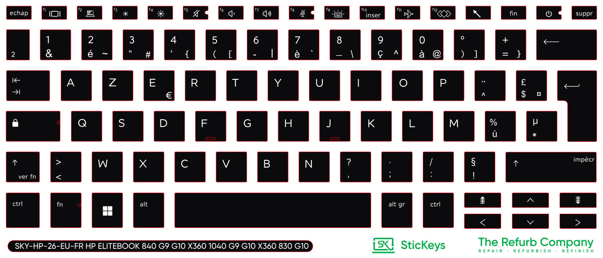 SticKeys for HP EliteBook 840 845 G9, G10 / x360 1040 G9, G10 / x360 830 G10 2-in-1