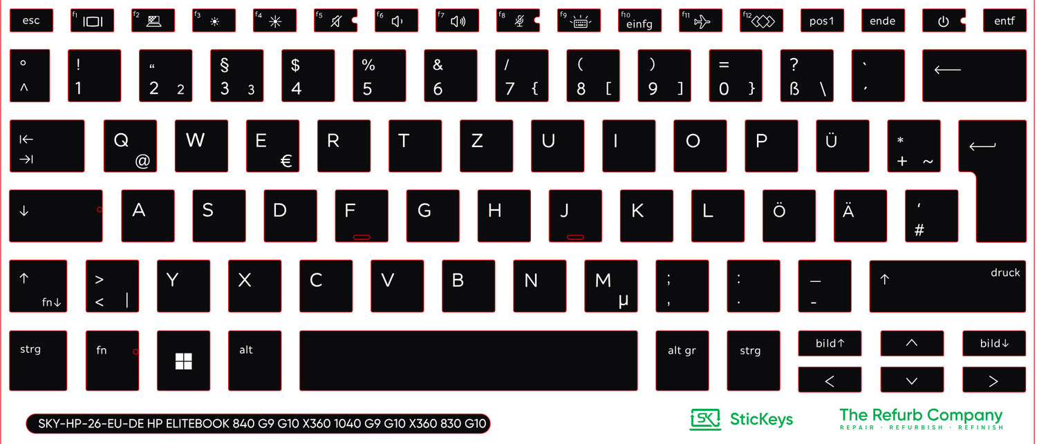 SticKeys for HP EliteBook 840 845 G9, G10 / x360 1040 G9, G10 / x360 830 G10 2-in-1